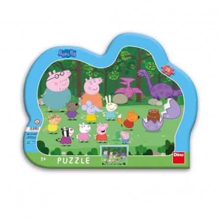 Jucarii sub 50 RON - Dino Puzzle cu rama - Peppa Pig 25 piese 