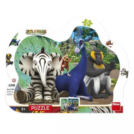 Játékok 3-5 éveseknek - Dino-Puzzle cu rama - Zafari (25 piese)