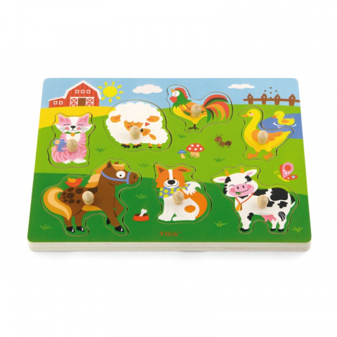 Jucarii 3-5 ani - Viga-Puzzle cu sunete - animale