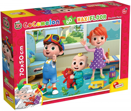 Puzzle de colorat - Lisciani Puzzle de colorat maxi - Cocomelon si ursuletul 60 piese 