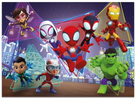 Lisciani Puzzle de colorat maxi - Paienjenelul Marvel si prietenii lui uimitori 4 x 48 de piese  [2]