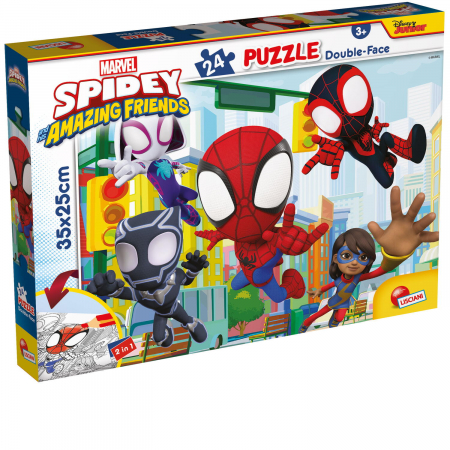 Puzzle de colorat - Lisciani Puzzle de colorat - Paienjenelul Marvel Ãˆâ„¢i prietenii lui uimitori 24 de piese