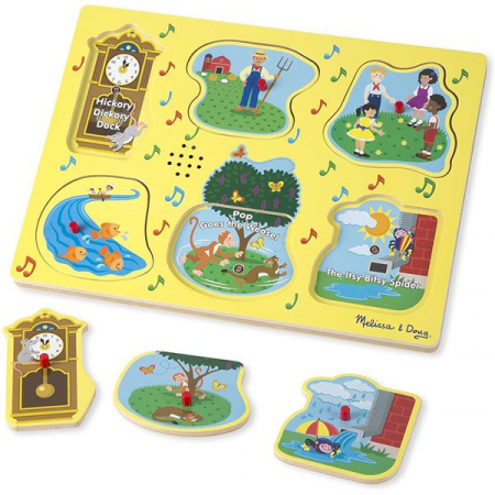 Melissa & Doug Puzzle de lemn cu sunete Cantecele copilariei Melissa & Doug [1]