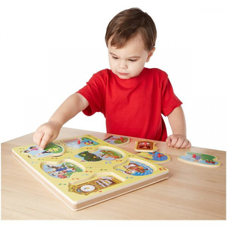 Melissa & Doug Puzzle de lemn cu sunete Cantecele copilariei Melissa & Doug [2]