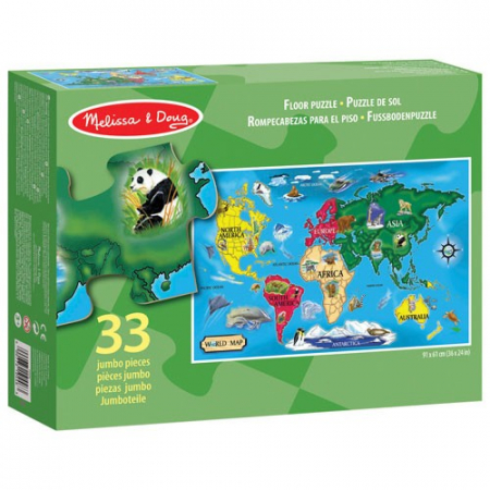 Puzzle de podea - Melissa-Doug-Puzzle-de-podea-Harta-Lumii-World-Map