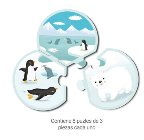 Oktató játékok - Puzzle din 3 piese Animalele si mediul lor, Apli Kids, 24 piese