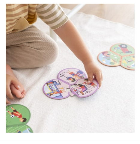 Oktató játékok - Puzzle din 3 piese Meserii, Apli Kids, 24 piese