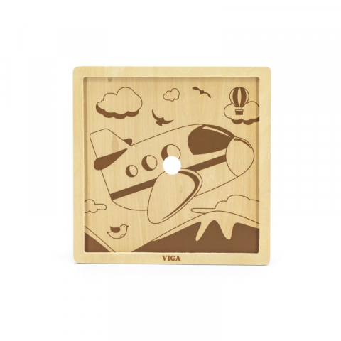 Puzzle din 9 piese mari - avion [1]