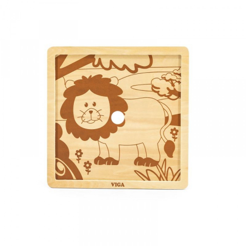 Viga-Puzzle din 9 piese mari - leu [1]