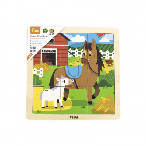 Viga-Puzzle din 9 piese mari Mama si puiul Cal, Viga [1]