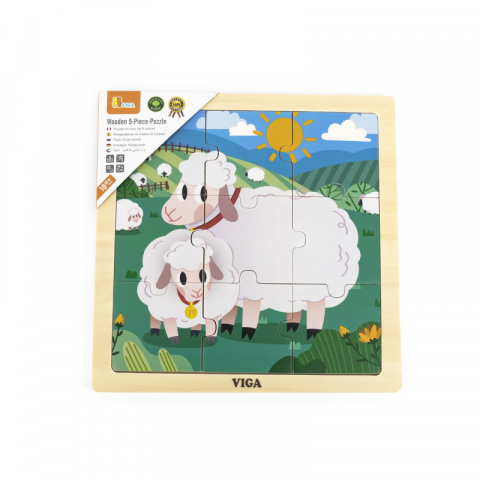 Viga-Puzzle din 9 piese mari Mama si puiul Oaie, Viga [1]