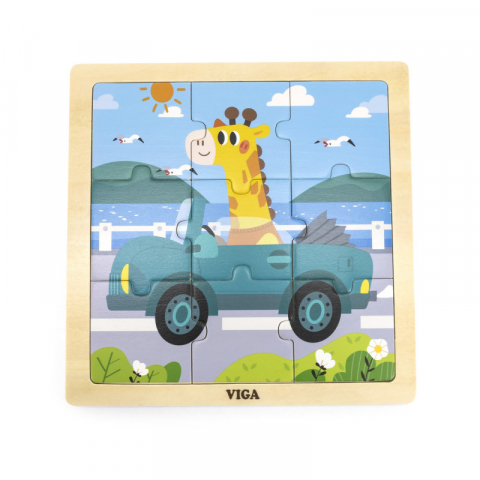 Puzzle din 9 piese mari - Masina, Viga [2]