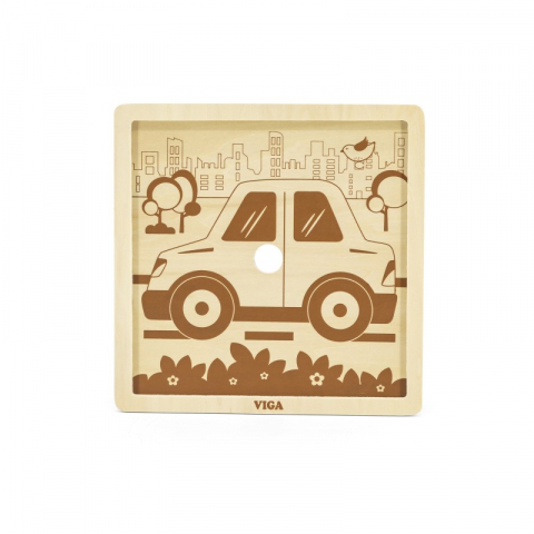 Jucarii sub 50 RON - Viga-Puzzle din 9 piese mari - masina, Viga