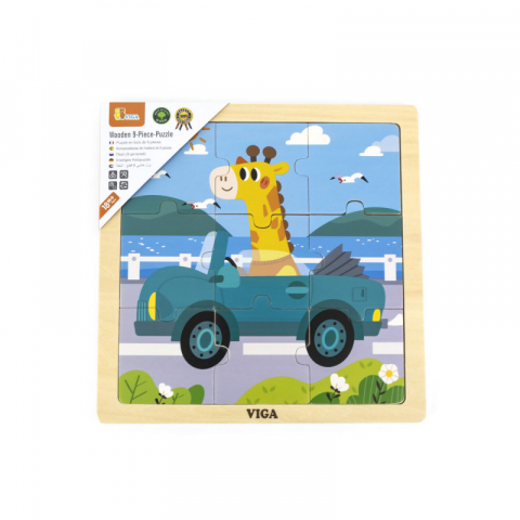 Puzzle din 9 piese mari - Masina, Viga [1]