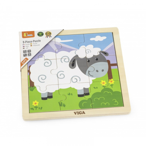Jucarii sub 50 RON - Viga-Puzzle din 9 piese mari - oaie, Viga