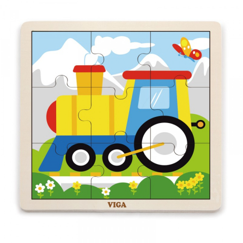 Puzzle din 9 piese mari - tren [2]