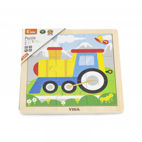 Jucarii sub 50 RON - Viga-Puzzle din 9 piese mari - tren