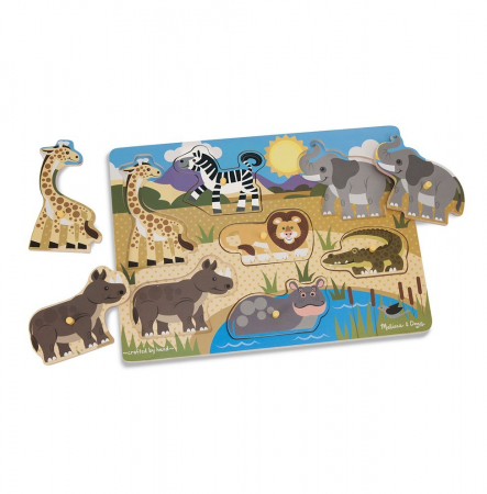 Melissa & Doug Puzzle din lemn Animalele safari [1]