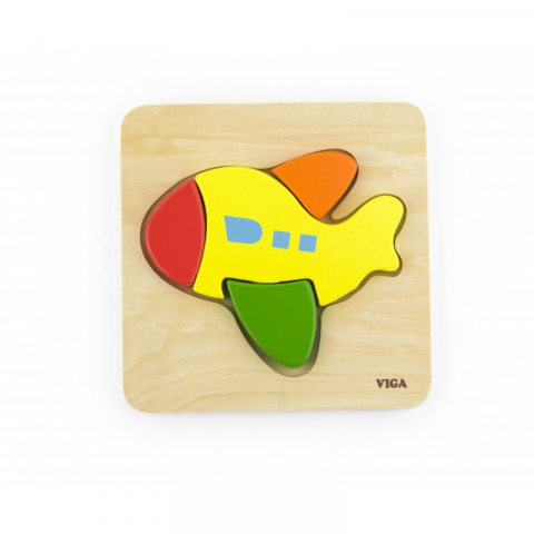 Puzzle din lemn - avion [2]