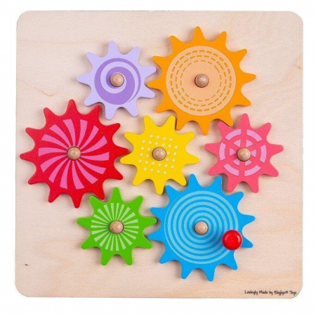 Jucarii educative - BIGJIGS Toys-Puzzle din lemn cu rotite