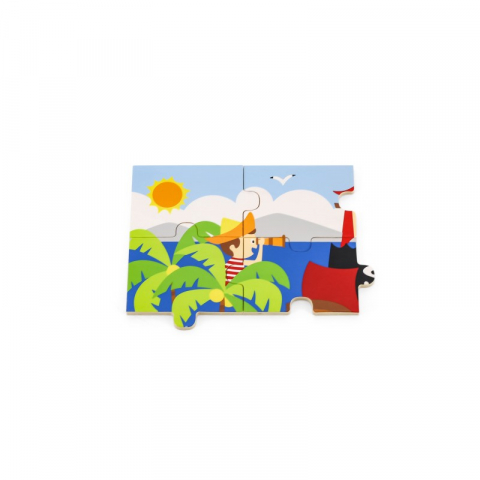 Jucarii sub 50 RON - Viga-Puzzle din lemn din 16 piese - pirati