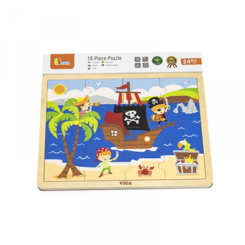 Puzzle din lemn din 16 piese - pirati [2]