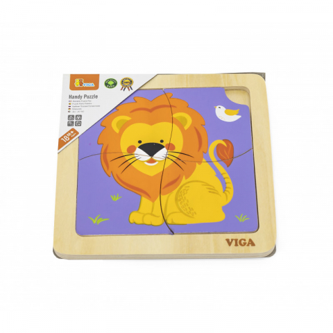 Viga-Puzzle din lemn din 4 piese mari - leu, Viga [1]