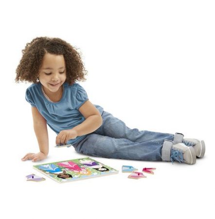 Toate jucariile - Melissa-Doug-Puzzle-din-lemn-Imbraca-Printese