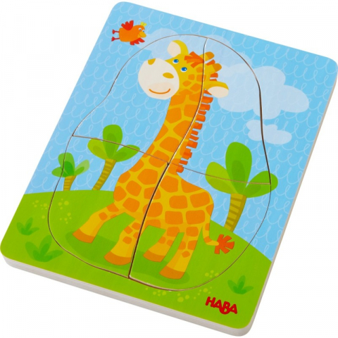 Jucarii sub 50 RON - Haba-Puzzle din lemn in straturi - Animale salbatice, Haba
