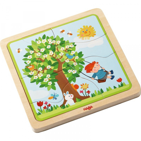 Játékok 3-5 éveseknek - Puzzle din lemn in straturi - Anotimpurile, Haba
