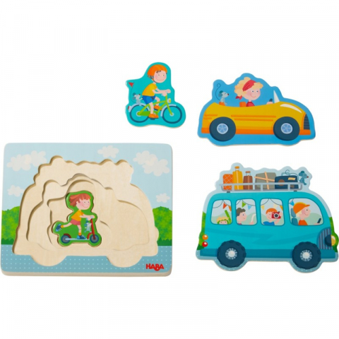 Jucarii sub 50 RON - Haba-Puzzle din lemn in straturi - In calatorie, Haba