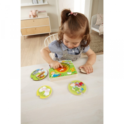 Puzzle din lemn in straturi - Prietenii de la ferma, Haba [1]