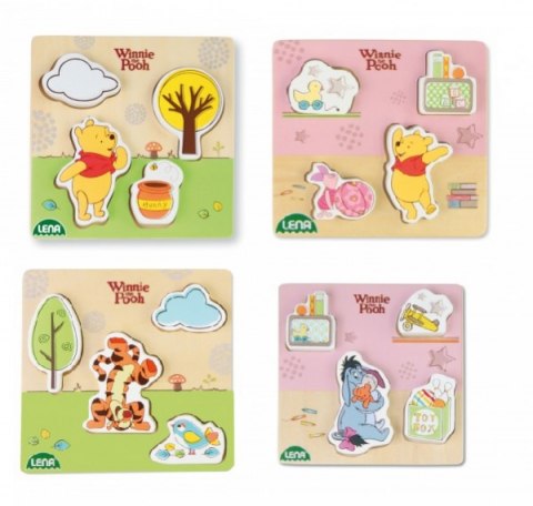 Cadouri botez - Puzzle-din-lemn-Lena-pentru-copii-4-piese-mari-Winnie-the-Pooh-Lena