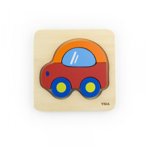 Jucarii sub 50 RON - Viga-Puzzle din lemn - masina