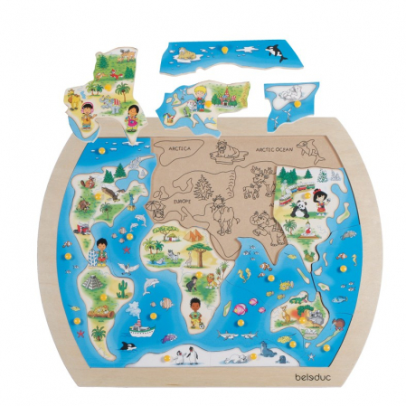 Kirakós játékok - Beleduc-Puzzle-din-lemn-O-lume-intreaga