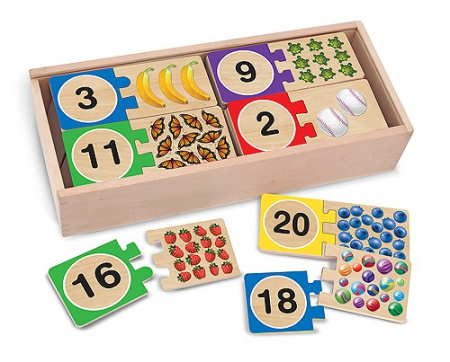 Számok és matematika játékok - Melissa-Doug-Puzzle-din-lemn-pentru-invatarea-numerelor