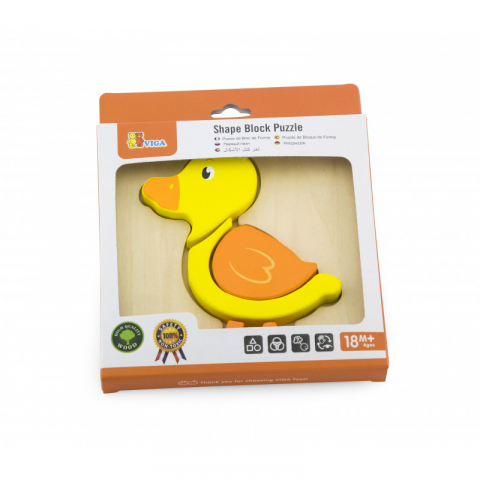 Játékok 3-5 éveseknek - Puzzle din lemn - rata, Viga