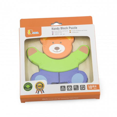 Jucarii sub 50 RON - Viga-Puzzle din lemn - ursulet