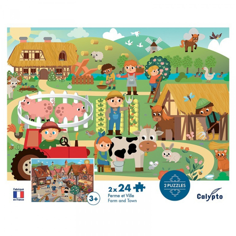 Sentosphere Puzzle Ferma si Oras 2x24 Pcs [1]