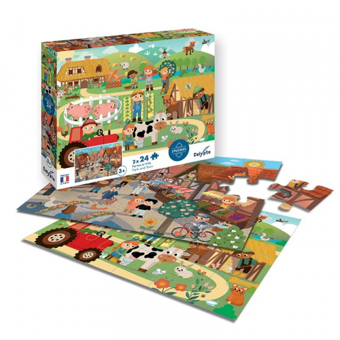 Sentosphere Puzzle Ferma si Oras 2x24 Pcs [2]