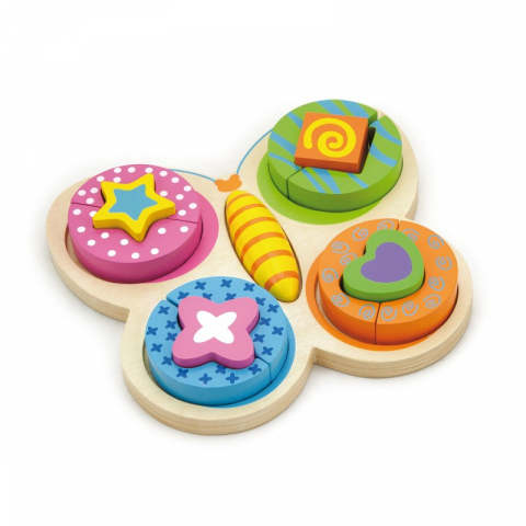 Puzzle fluture din cuburi din lemn [3]