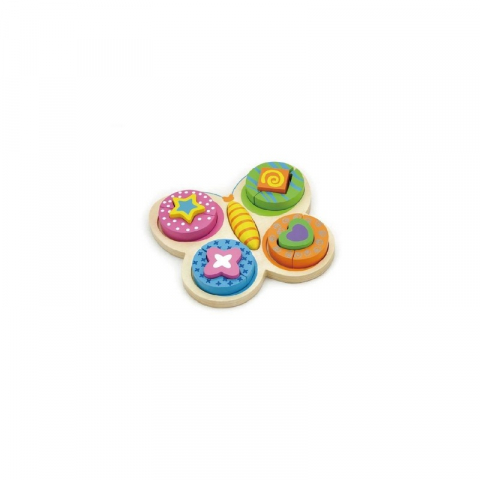 Puzzle fluture din cuburi din lemn [1]