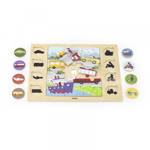 Jucarii sub 50 RON - Viga-Puzzle Gaseste si Potriveste, Mijloace de Transport, Viga