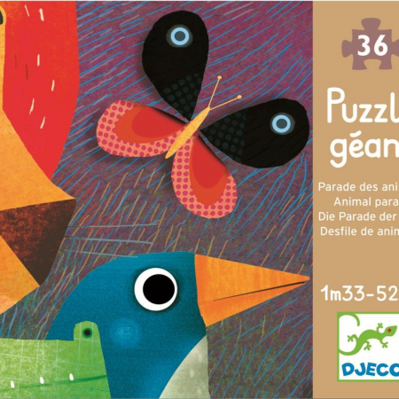Puzzle de podea - Djeco-Puzzle-gigant-Parada-animalelor