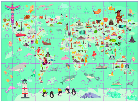 Grafix Puzzle - Harta lumii 96 piese  [2]
