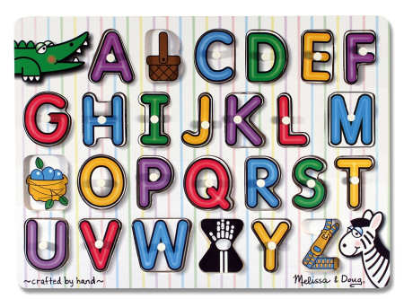 Oktató játékok - Melissa-Doug-Puzzle-lemn-Alfabet