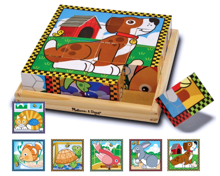 Baba kirakósok - Melissa-Doug-Puzzle-lemn-din-cuburi-Animalele-de-casa