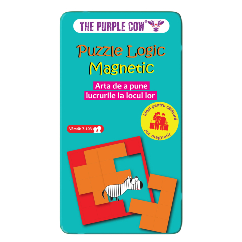 Jucarii educative - Purple Cow-Puzzle Logic Magnetic