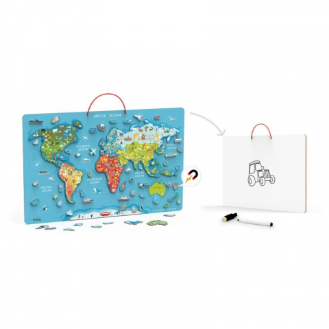 Puzzle magnetic Harta lumii si tabla de scris, Viga [2]