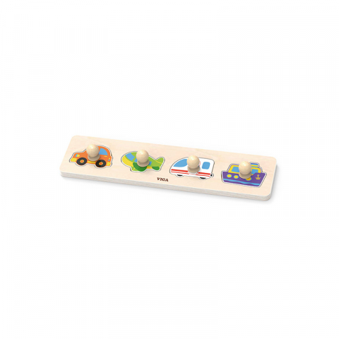 Jucarii sub 50 RON - Viga-Puzzle Montessori cu maner, Transport, Viga